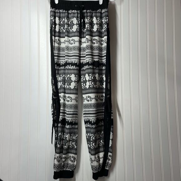 Bebe Women’s Harem With Open Slits On Sides Drawstring Pants Size Small - Picture 1 of 13